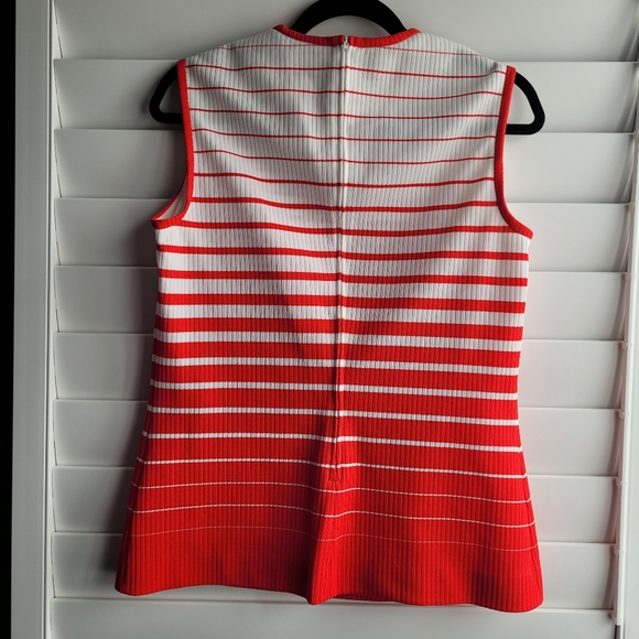 Mod red and white striped tank top - vintage, size large - Picture 2 of 5
